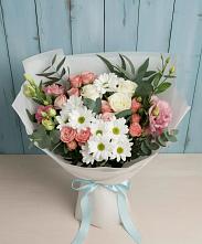 Букет цветов из:  Розы, Лизиантусы и Хризантемы в Таганроге