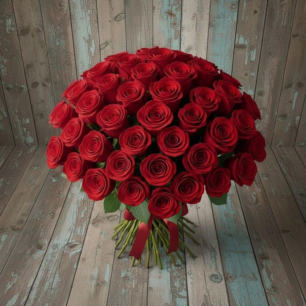 Букет 55 Красных роз Фридом в Таганроге