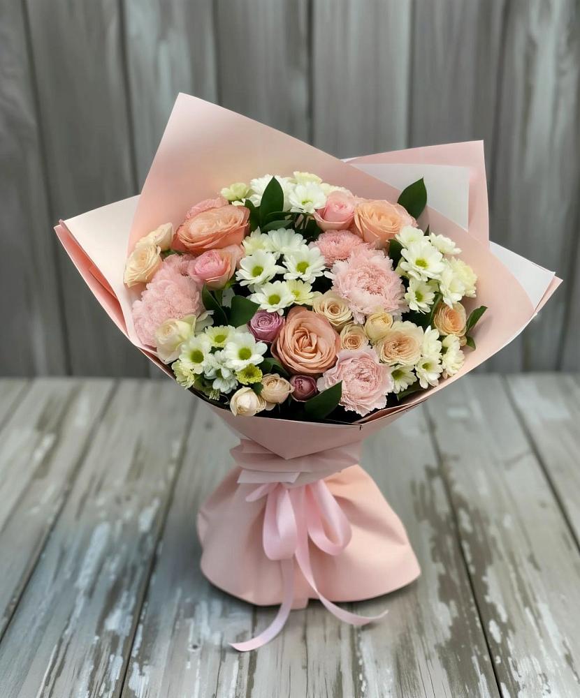 Букет цветов из: Гвоздики, Розы и Хризантемы в Таганроге