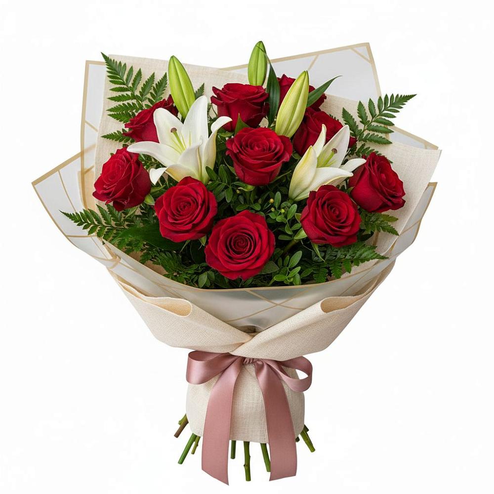 Букет цветов из: Лилии и Розы в Таганроге