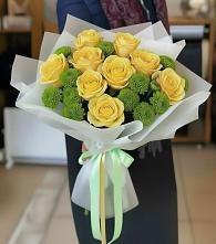 Букет цветов из:  Хризантемы и Розы #REPLACE_PRED# Таганроге