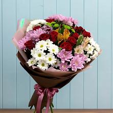 Букет цветов из:  Розы, Хризантемы и Альстромерии в Таганроге